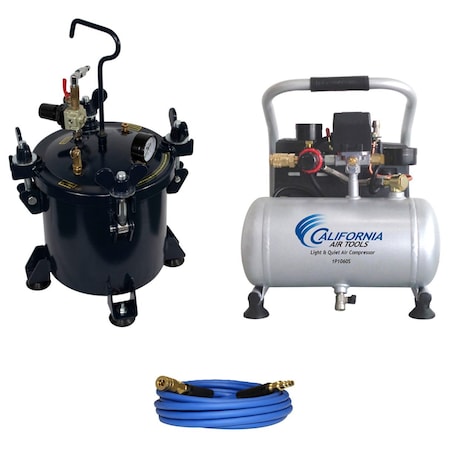 California Air Tools Resin Casting Bundle (2.5 Pressure Pot + 1P1060S Compressor + 25ft Hose) 1P255CH